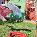 Everything's colourful in Burano, even the plastic pipe