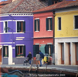 Burano's famous colourful houses