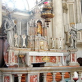 Statues of St Jeremiah and St Peter on the main altar