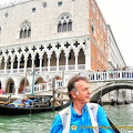 In front of the Doge's Palace and Ponte de Sospiri
