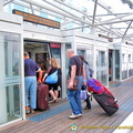 Passengers boarding the people mover