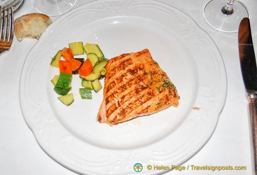Grilled salmon at Antico Pignolo was a bit dry