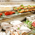 Seafood counter at Trattoria alla Madonna