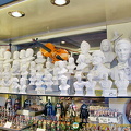 Alabaster busts of famous people and chess sets
