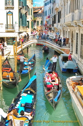 The very busy back canals of Venice