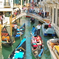The very busy back canals of Venice