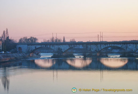 A wintry view of the Adige River (Fiume Adige in Italian)