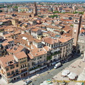 Aerial view of Piazza Erbe and Verona city