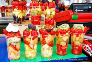 Delicious-looking fruit salad from the Piazza Erbe market