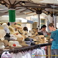 Hats and t-shirts at the Piazza Erbe market