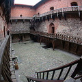 Fish-eye view of Trakai Castle inner yard