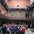 Trakai Castle inner yard with its wooden stairs and galleries