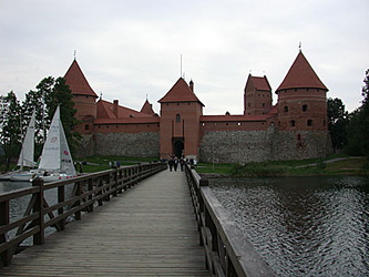 Bridge to main gatehouse of Trakai Castle