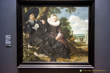 Portrait of a couple by Frans Hals. This pose of a happy, smiling pair together is unusual at the time