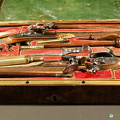 This pair of pistols, with imperial eagles engraved on them, probably belonged to Napoleon and were used at the Battle of Waterloo.