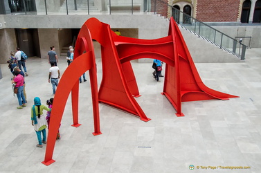 Alexander Calder's Jerusalem Stabile sculpture in the Rijksmuseum lobby