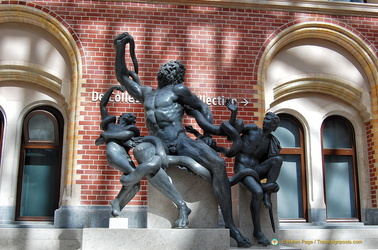 Laocoön and his sons Antiphantes and Thymbraeus being attacked by sea serpents