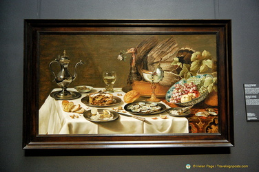 Still Life with a turkey pie by Pieter Claesz, a Dutch Golden Age painter of still lifes