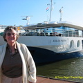 Barbara in front of Avalon MS Poetry