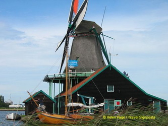 At Zaanse Schans, you can experience the workings of a traditional windmill.