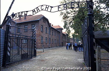 "Arbeit macht Frei" gate at Auschwitz I