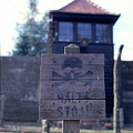 A warning sign at the camp fence