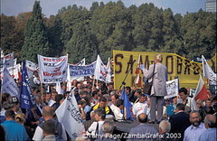 Ready for a Trade Union demonstration, Warsaw