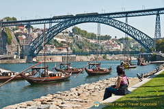 Watching the rabelos by the Dom Luís Bridge with their cargo of port wine