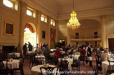 Afternoon tea at the famous Pump Room, Bath, Somerset