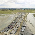 The view over the parking lot at Mont St Michel (1034 visits) The view over the parking lot at Mont St Michel The view over the parking lot at Mont St Michel