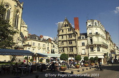 The town of Angers has a pleasant square with the famous Adam House (it's the one with the pointed roof)