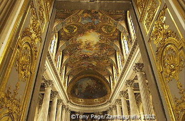 The beautiful interior of the Royal Chapel is decorated with Corinthian columns and white marblef