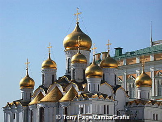 Cathedral of the Annunciation with its golden onion domes 