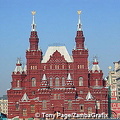 Russian Revival facade of the Historical Museum at the northern end of Red Square