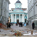 Armenian church on Nevskiy Prospekt with its Neo-classical portico and single cupola