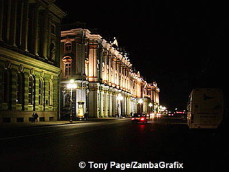 Night view of Winter Palace, home of the Hermitage