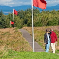 The red flags of the Government army front line