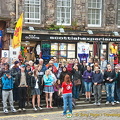 A sightseeing group getting the Scottish experience.