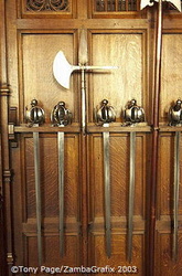Collection of armour and weapons in the Great Hall 
