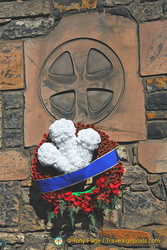 A memorial wreath