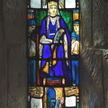 Stained glass window depicting Malcolm III's queen to whom the chapel is dedicated