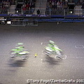 The dare devils doing their thing Motorbike dare devils performing
