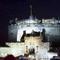 Edinburgh Castle silhouetted against the night skies
