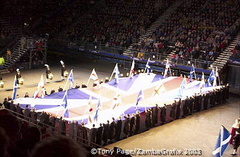 An impressive flag display by the Brits