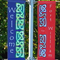 Colourful welcome flags