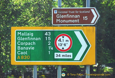 Signpost for the Glenfinnan Monument