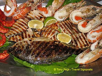Signature seafood platter at La Barca