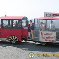 Bratislava sightseeing train at the castle
