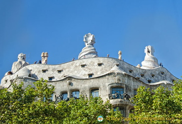 Casa Mila chimneys are known as espanta bruixes or witch scarers