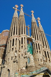 Four towers on the Passion Facade, each one representing an apostle